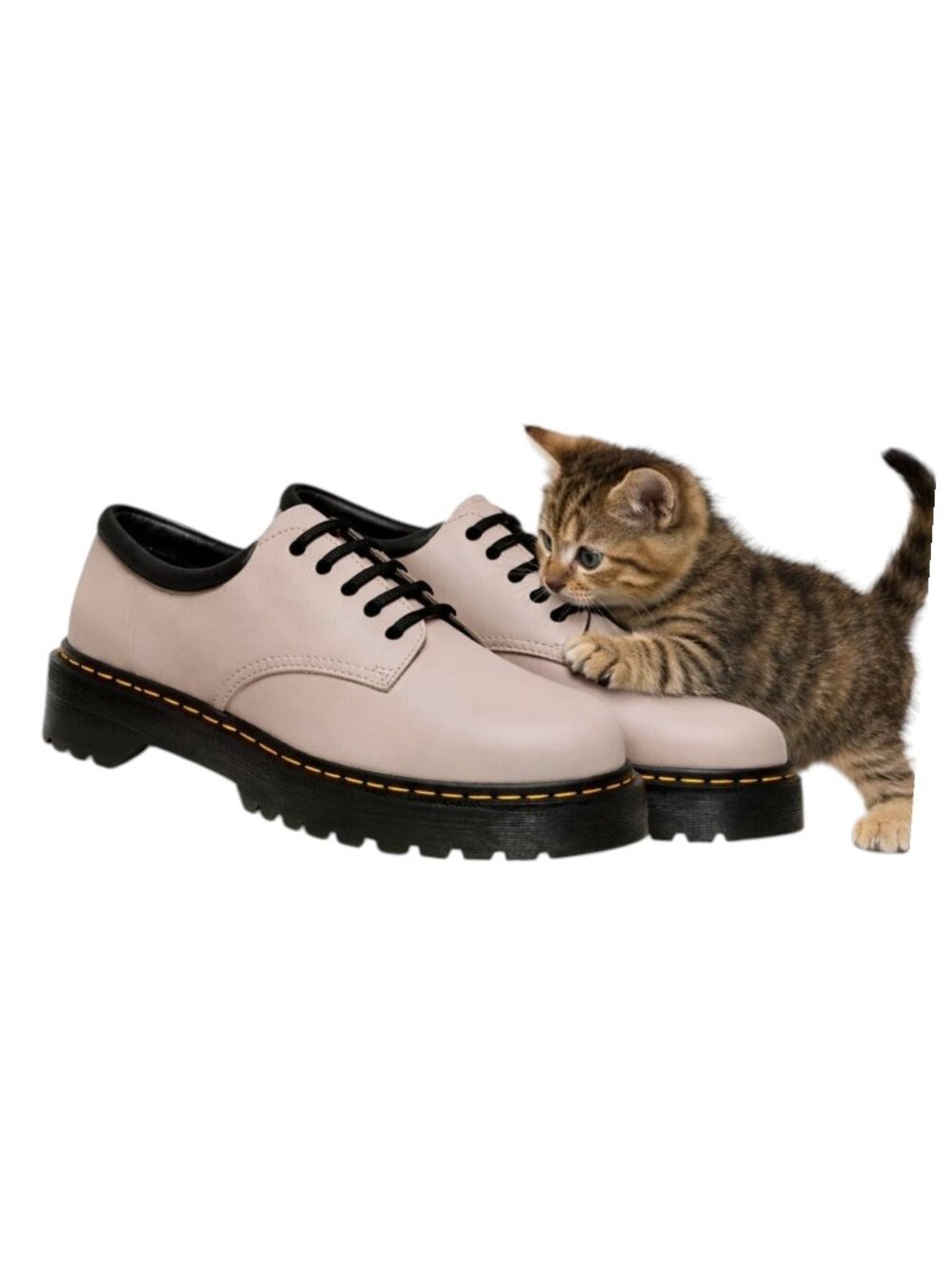 Dr Martens 8053 Quad Taupe Leather Platform Oxford Shoes Womens 11